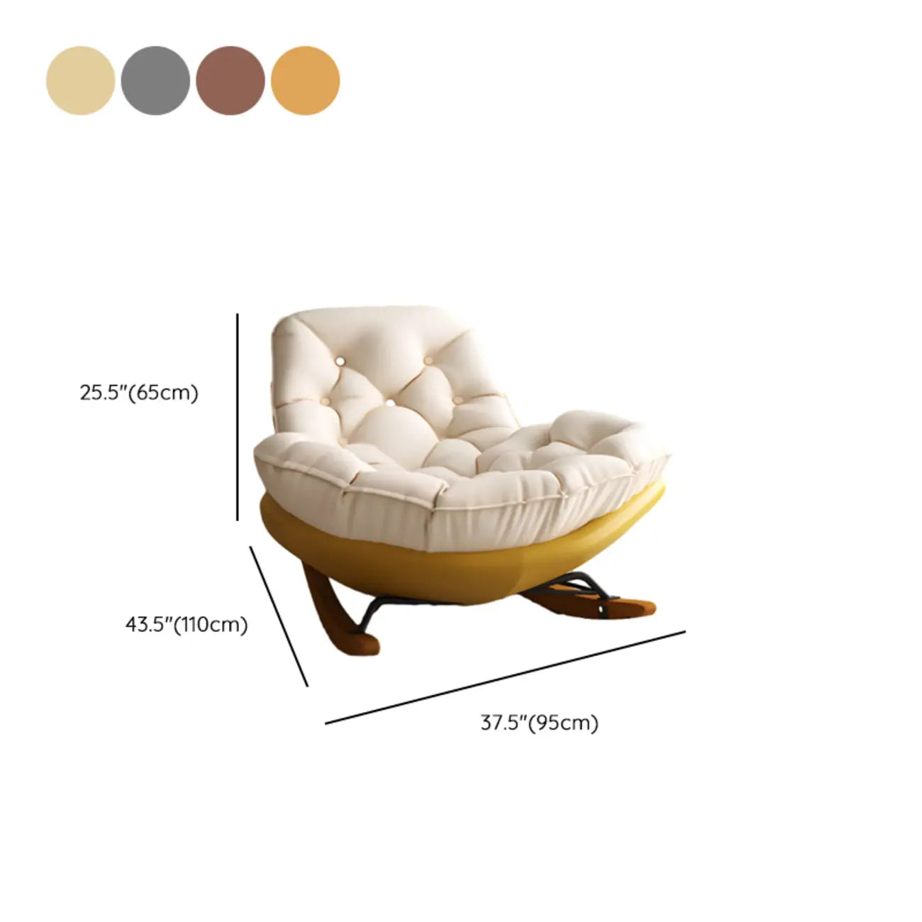 Scandinavian Upholstered Rocking Chair with Optional Ottoman