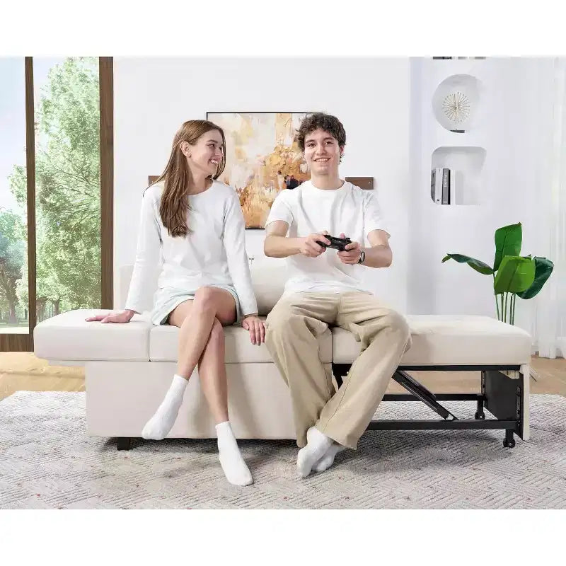 3-in-1 Sleeper Sofa Chair with Adjustable Backrest, Foldable Loveseat Recliner