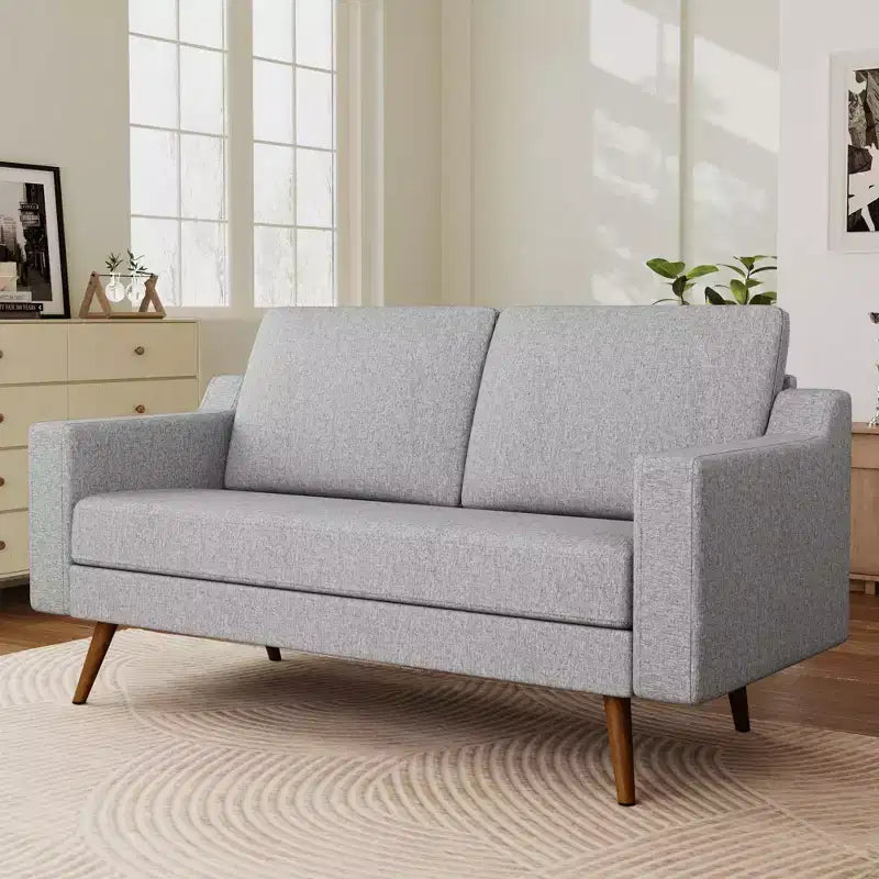 65.4" Mid Century Modern Loveseat Sofa with Spring Cushion for Living Room, Bedroom & Office
