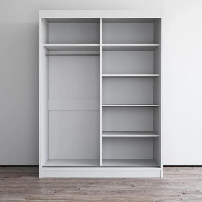 Aria High Gloss 2-door Modern Wardrobe with Mirror