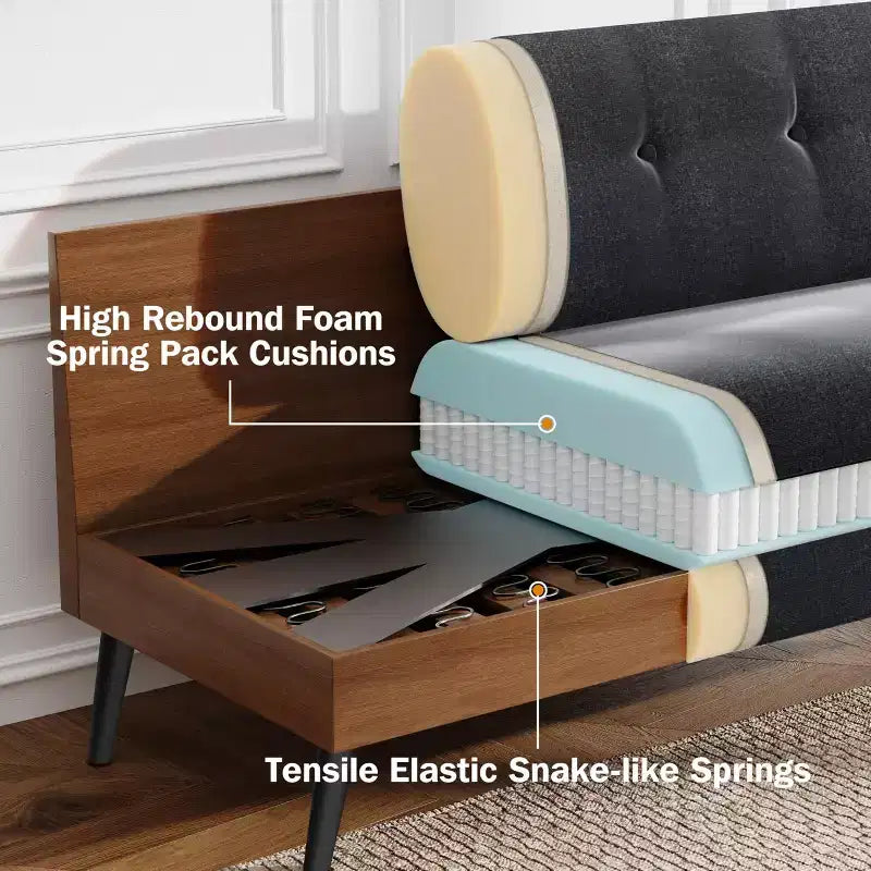 Small Loveseat Sofa, Comfy Couch with Thick Cushions, Tool-Free Assembly Loveseat for Bedroom, Small Loveseat for Small Spaces