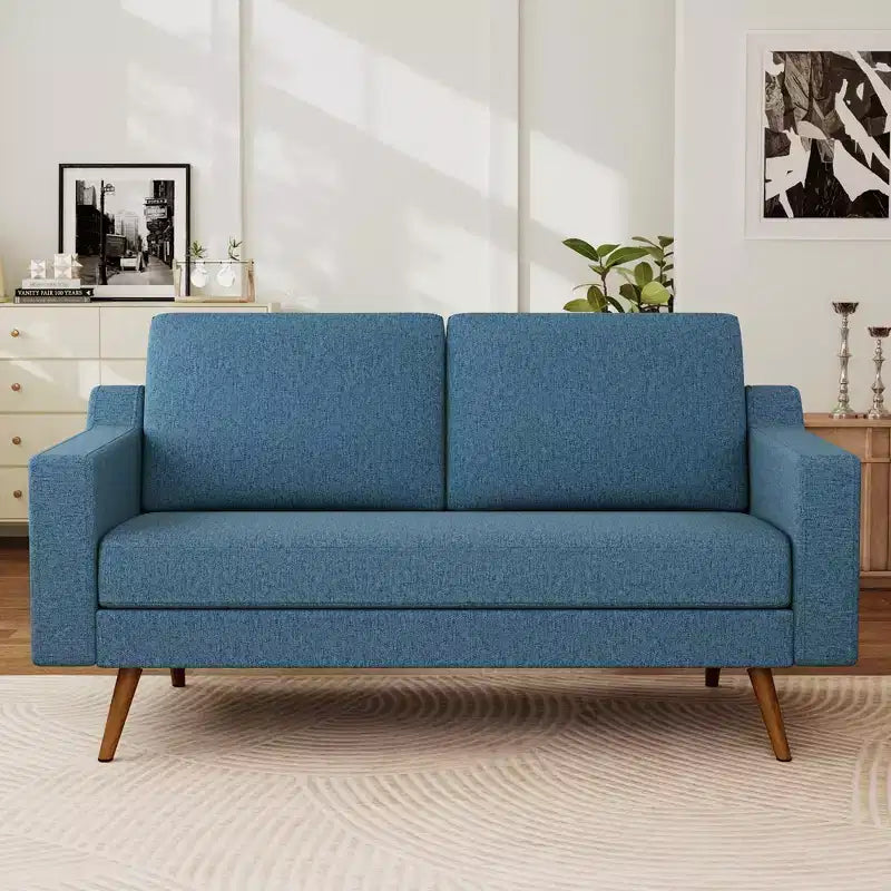 65.4" Mid Century Modern Loveseat Sofa with Spring Cushion for Living Room, Bedroom & Office