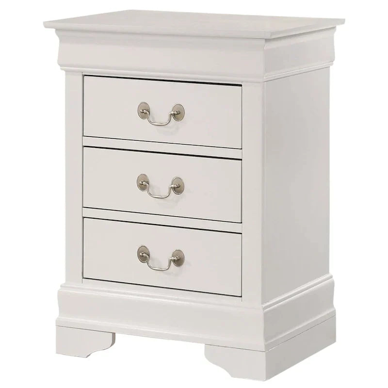 Wood 3 Drawer Nightstand
