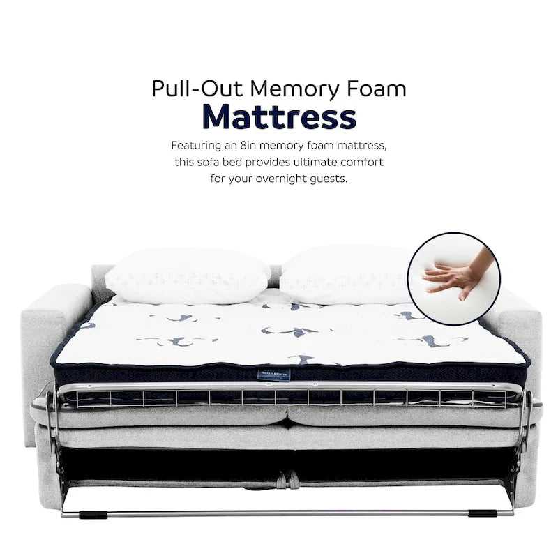 78 in. Full Sleeper Sofa with Memory Foam Mattress