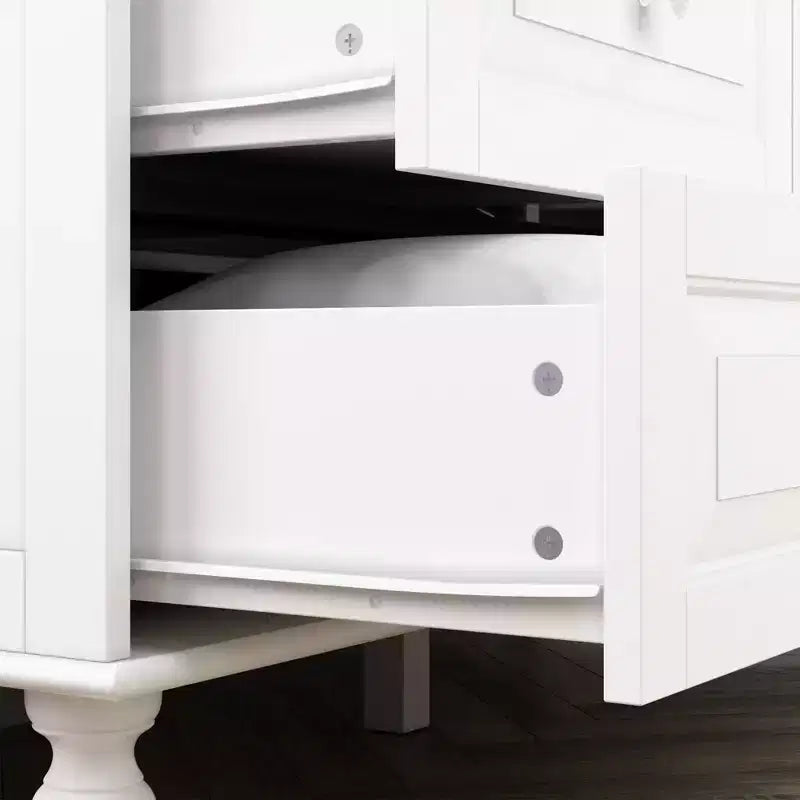 Wardrobe with Mirror 3 Doors 5 Drawers Classic Style
