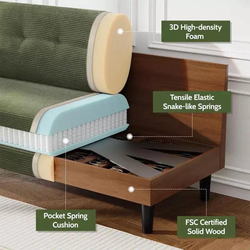 Small Loveseat Sofa, Comfy Couch with Thick Cushions, Tool-Free Assembly Loveseat for Bedroom, Small Loveseat for Small Spaces