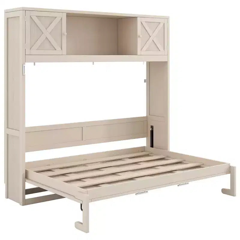 Whisen Full Size Murphy Bed with Storage Cabinets