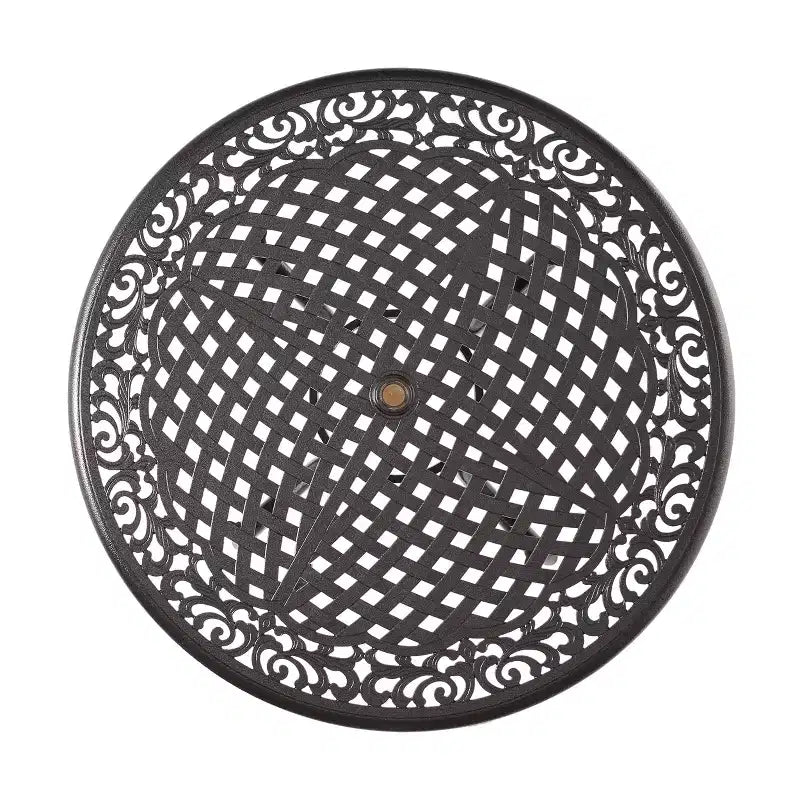 Christopher Knight Home Sarasota 5-Piece Cast Aluminum Outdoor Dining Set with Floral Scroll Design