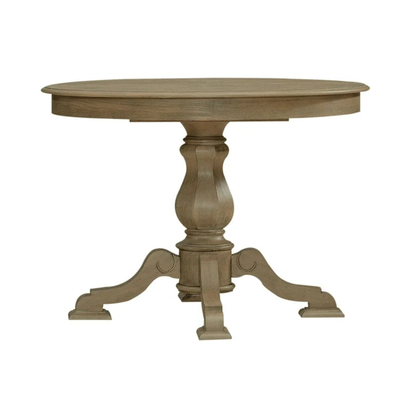 Magnolia Manor Round Pedestal Dining Table with Expandable Leaves - 2 Finishes