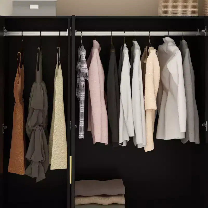 Modern Wardrobe with Mirror Closet Organization Armoire: Sturdy Rails, Smooth Drawers Practical & Stylish