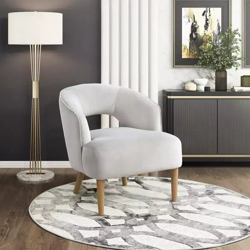 GDFStudio Bennett Contemporary Velvet Upholstered Barrel Accent Chair