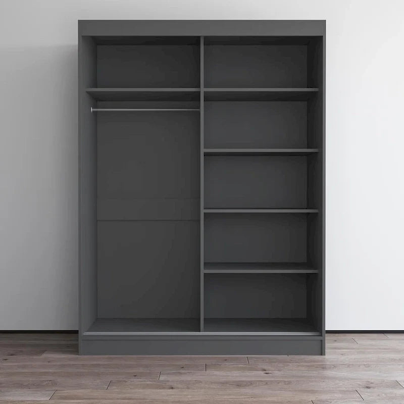 Aria High Gloss 2-door Modern Wardrobe with Mirror