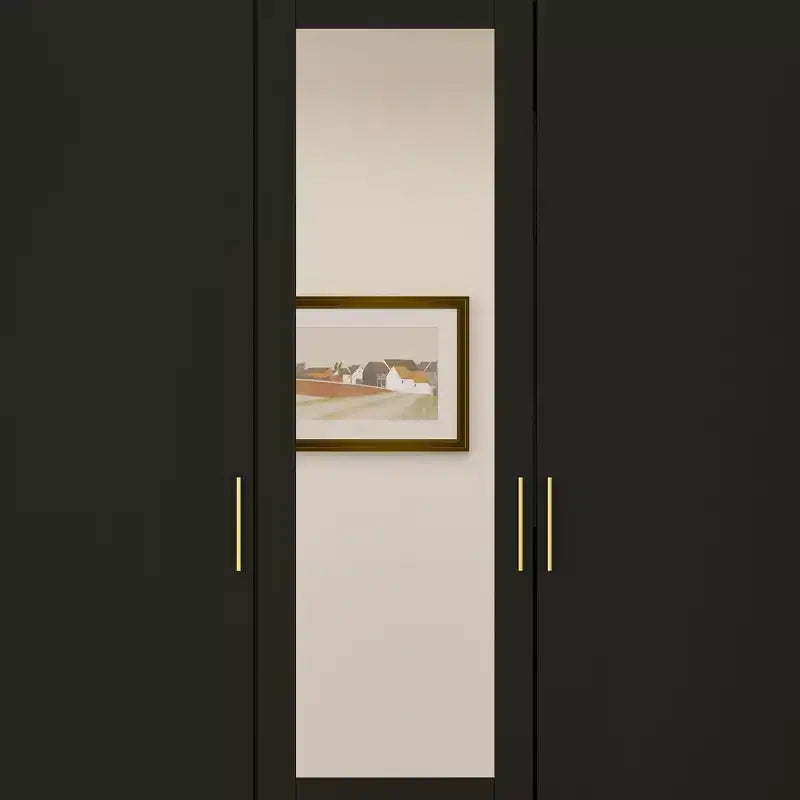 Modern Wardrobe with Mirror Closet Organization Armoire: Sturdy Rails, Smooth Drawers Practical & Stylish