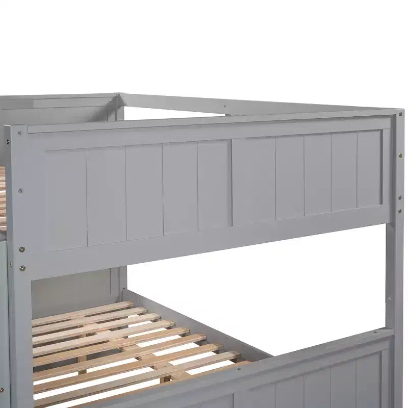 Whisen Full Over Full Wooden Bunk Bed with Twin Size Trundle
