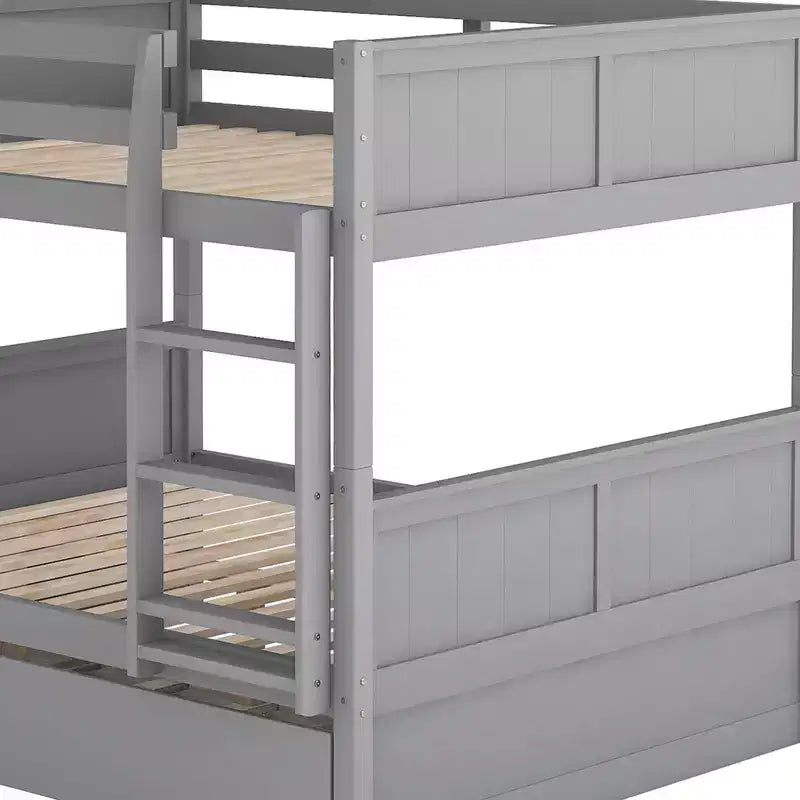 Whisen Full Over Full Wooden Bunk Bed with Twin Size Trundle