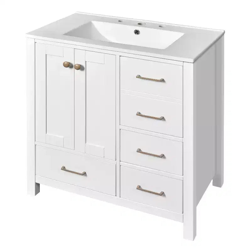 30-Inch Bathroom Vanity with Sink, Storage Drawers & Soft-Close Doors