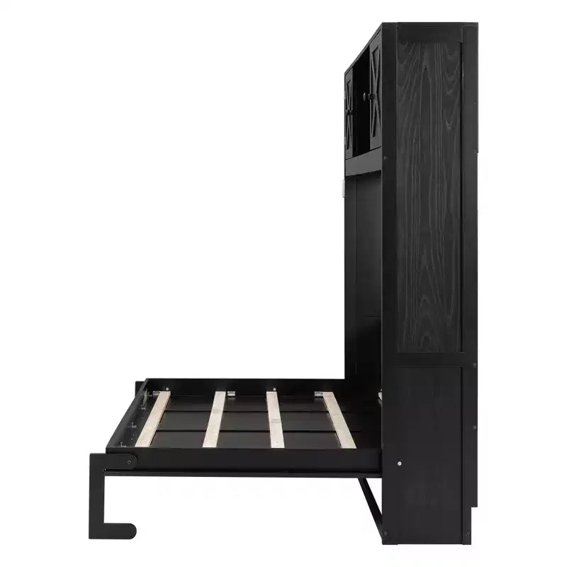 Whisen Full Size Murphy Bed with Storage Cabinets