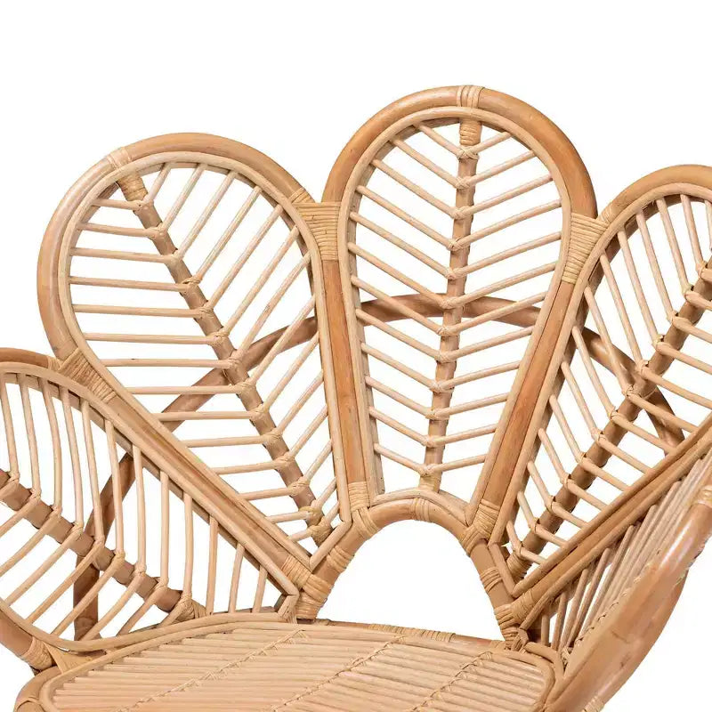 Eliava Natural Rattan Flower Accent Chair Natural Brown: Indoor Wicker, No Assembly Required