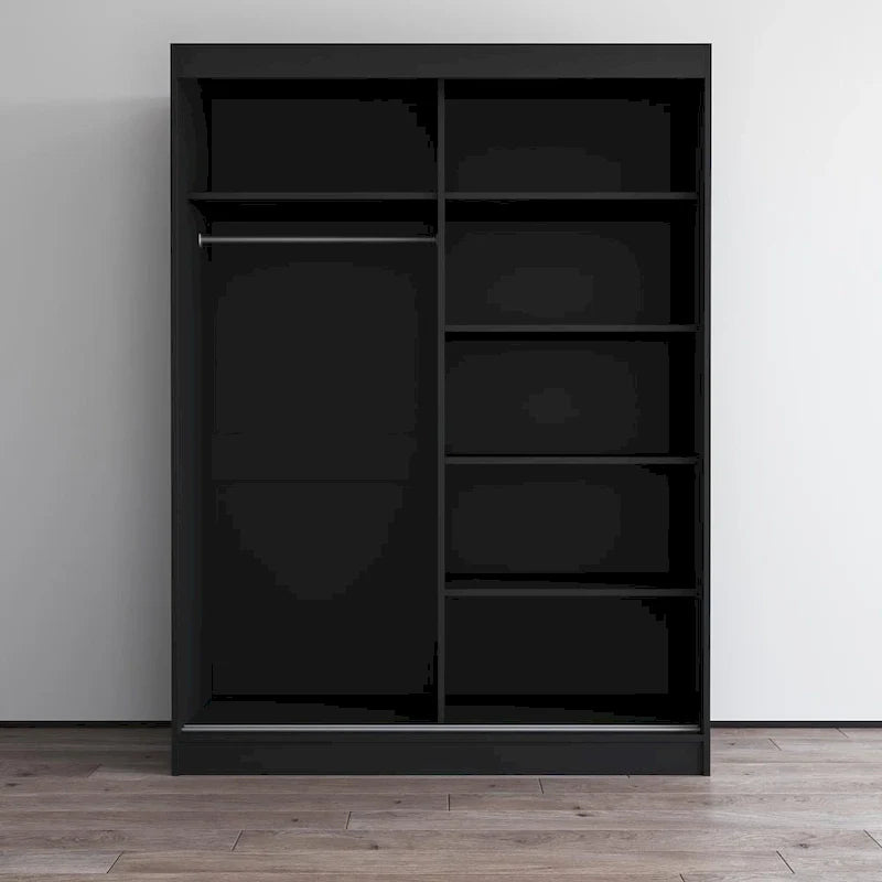 Aria High Gloss 2-door Modern Wardrobe with Mirror