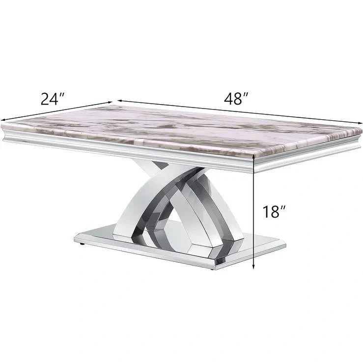 Modern Coffee Table 48 Rectangular Coffee Table with X Base Pedestal Coffee Tables for Living Room