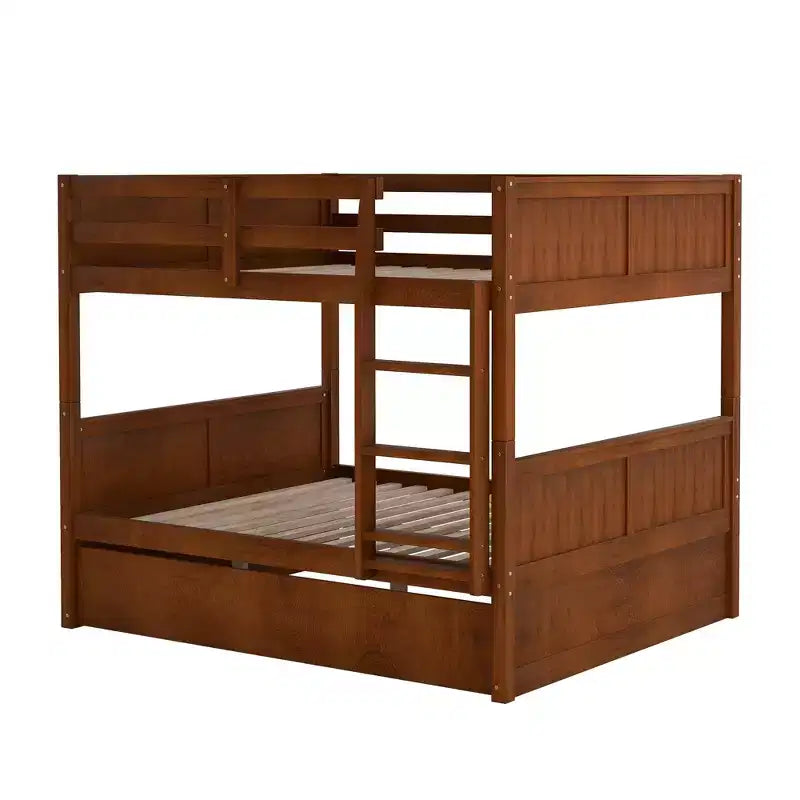 Whisen Full Over Full Wooden Bunk Bed with Twin Size Trundle