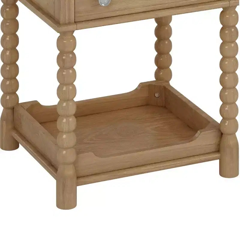 Mid-Century Modern Nightstand with Drawer and Open Shelf, Rustic Bedside Table with Storage for Bedroom or Living Room - Panipeachy