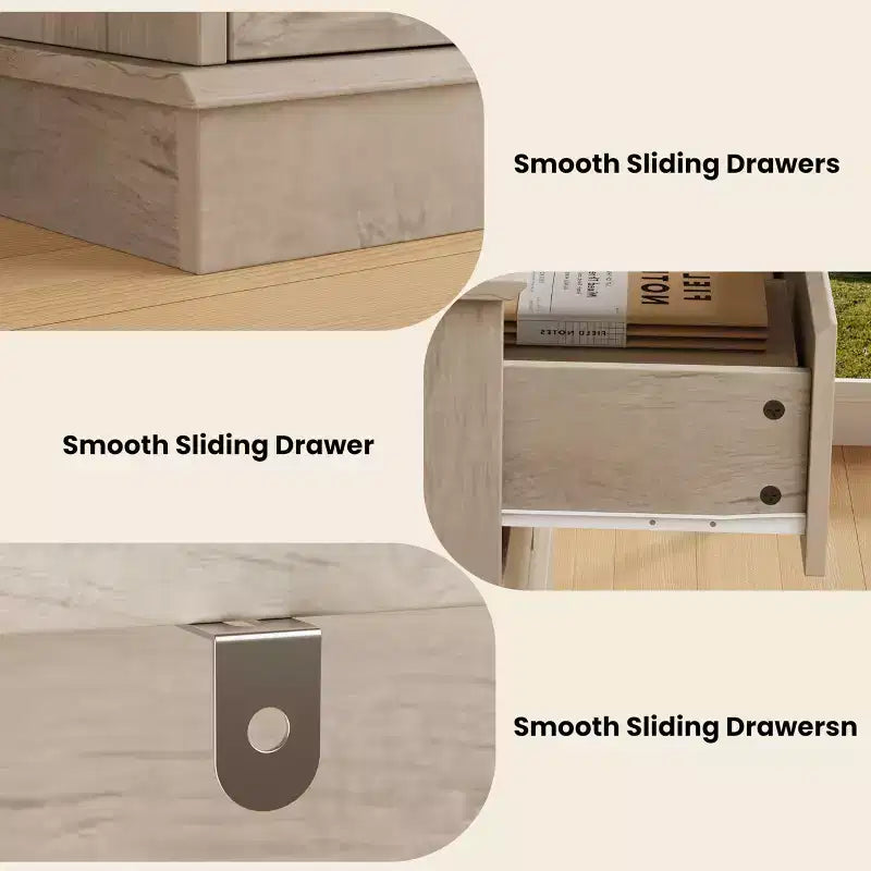 Modern Dresser for Bedroom with 8 Drawers, Wooden Storage Organizer Unit for ClosetWide Chest of Drawers