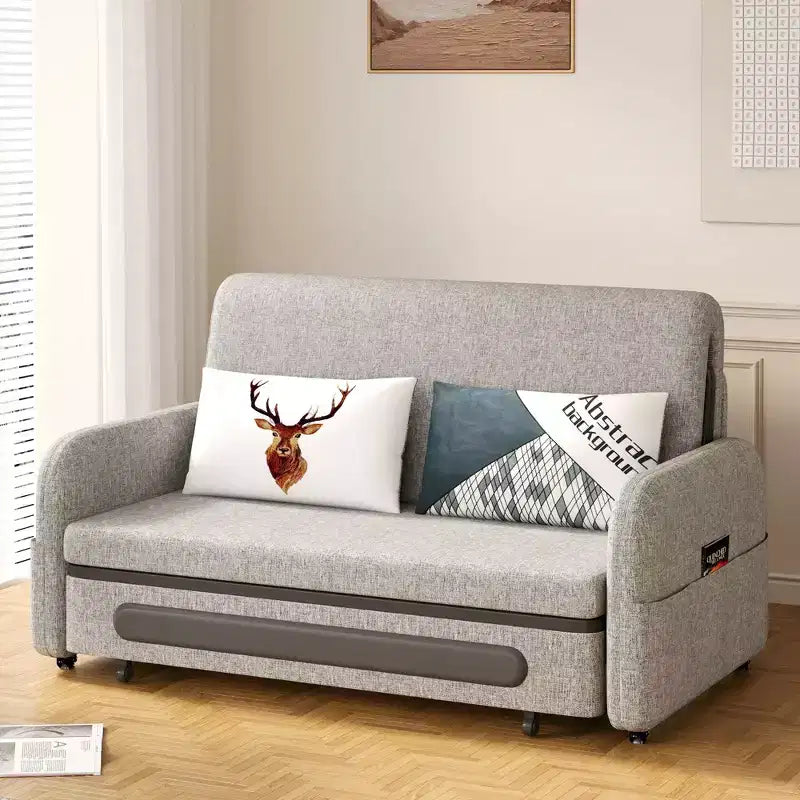 Convertible Sofa Bed 37 to 88.58 Inch with Hidden Storage and Lockable Wheels