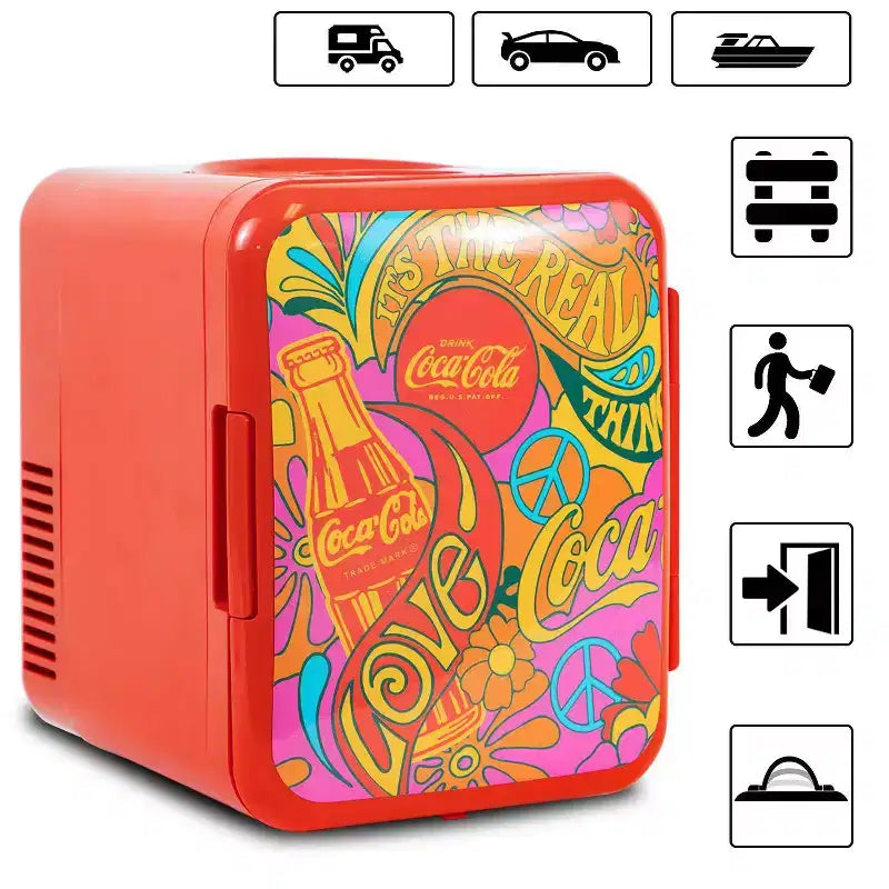 Coca-Cola Peace 1971 Series 4L Cooler/Warmer 12V DC 110V AC Mini Fridge