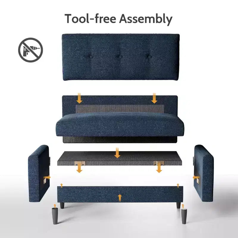 Small Loveseat Sofa, Comfy Couch with Thick Cushions, Tool-Free Assembly Loveseat for Bedroom, Small Loveseat for Small Spaces