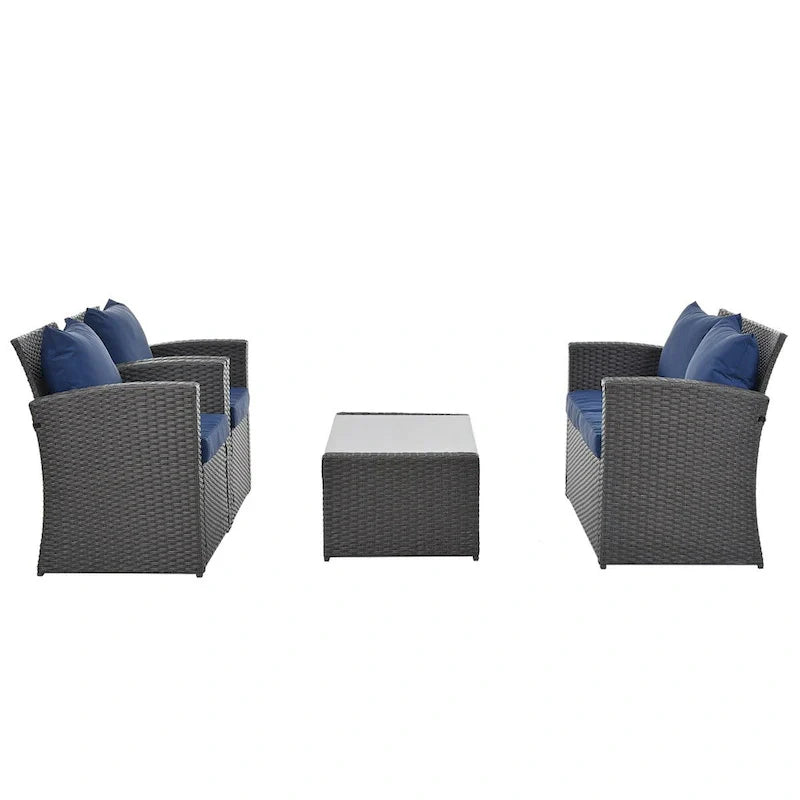 4-Piece Outdoor Patio Furniture Conversation Set