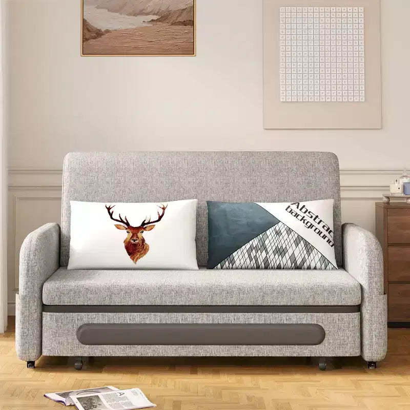 Convertible Sofa Bed 37 to 88.58 Inch with Hidden Storage and Lockable Wheels