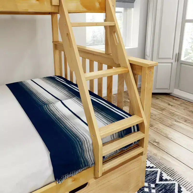 Plank+Beam Solid Wood Twin over Full Bunk Bed with Storage Drawers for Adults/Kids