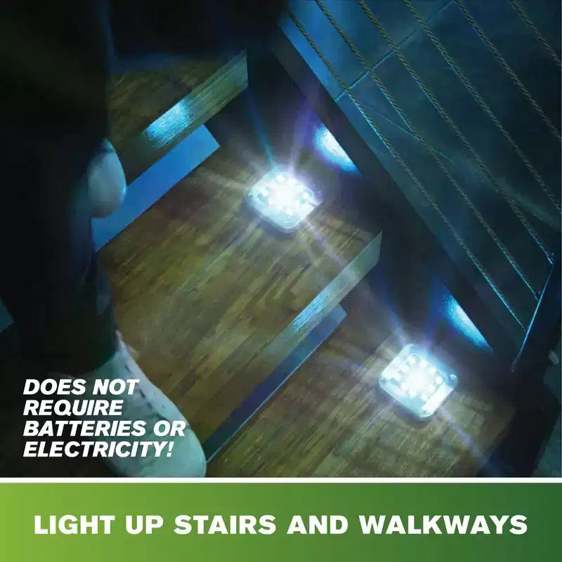 Bell + Howell 8 LED Square Solar Powered Outdoor Disk Lights - Walkway Lights, Waterproof, Auto On/Off