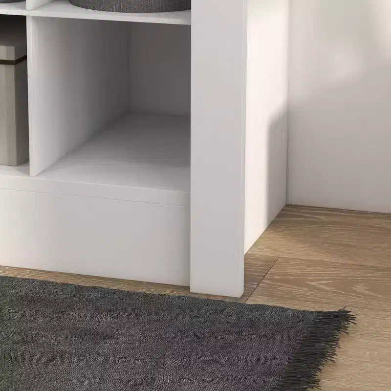 71 Narrow Shoe Cabinet for Entryway Tall Shoe Rack Storage Organizer with 3 Heights of Open Cubes for 36 Pairs of Shoes for Hallway White