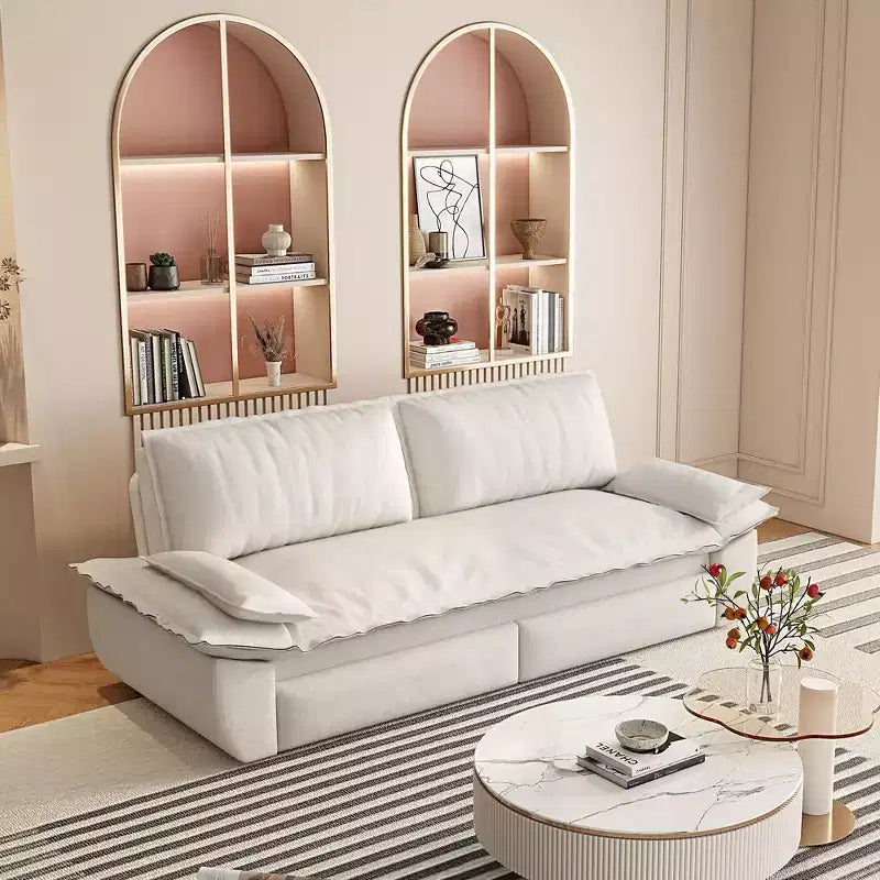 3-in-1 Convertible Queen Sleeper Sofa with Velvet Upholstery