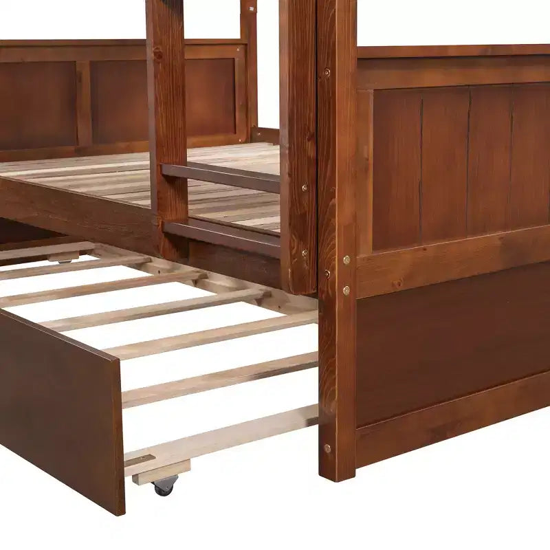 Whisen Full Over Full Wooden Bunk Bed with Twin Size Trundle