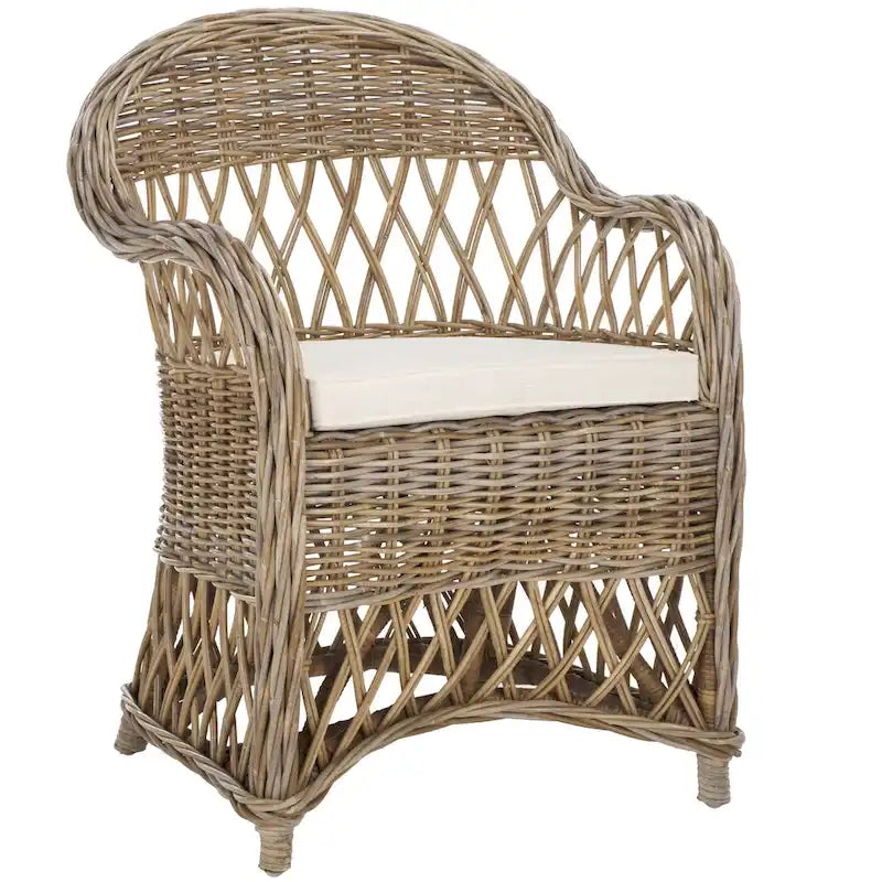 Natural Rattan Club Chair - 25.5 x 26.5 x 35.5 - 26Wx27Dx36H