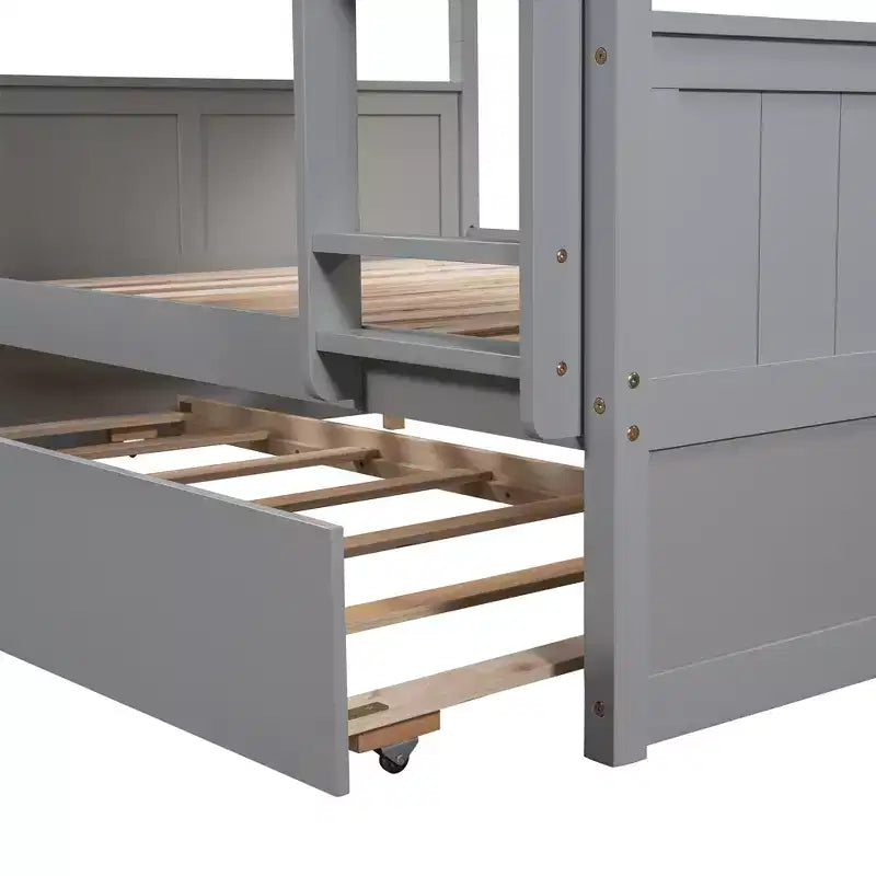 Whisen Full Over Full Wooden Bunk Bed with Twin Size Trundle