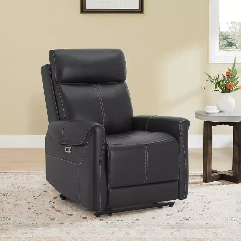 Wall Hugger Power Recliner with USB Ports, Faux Leather, 3 Positions, 350 lbs