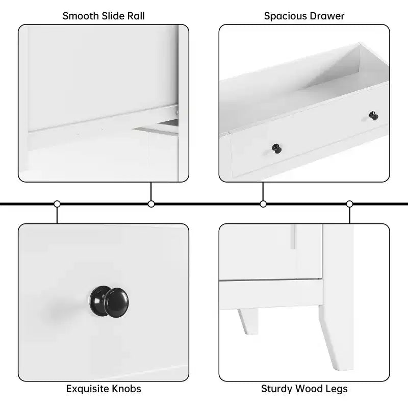 Tall 5 Drawer Dresser with Deep Drawers Metal Knobs Modern Wooden Chest of Drawers for Bedroom Entryway Hallway