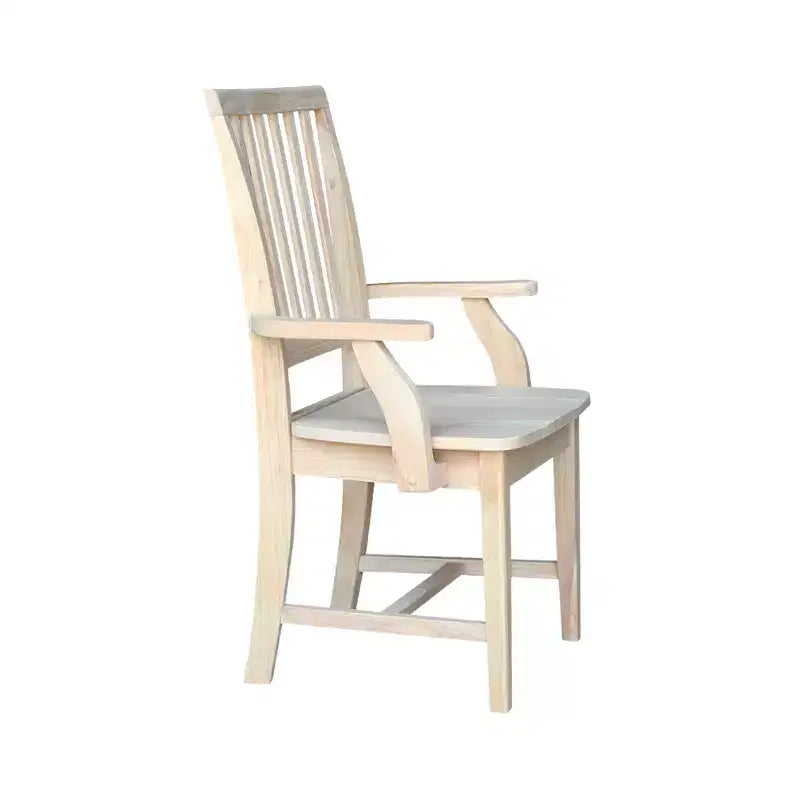 Mission Side Chair with Arms – Unfinished Solid Wood