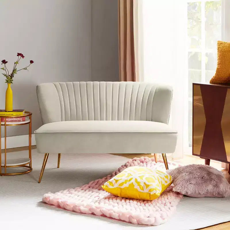 Velvet Nicolas Loveseat Chair Contemporary 2-Seater Sofa for Living Room and Bedroom Tufted Back Loveseat | Karat Home