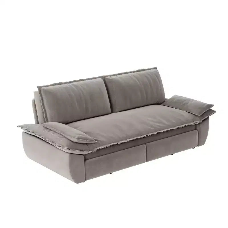 3-in-1 Convertible Queen Sleeper Sofa with Velvet Upholstery
