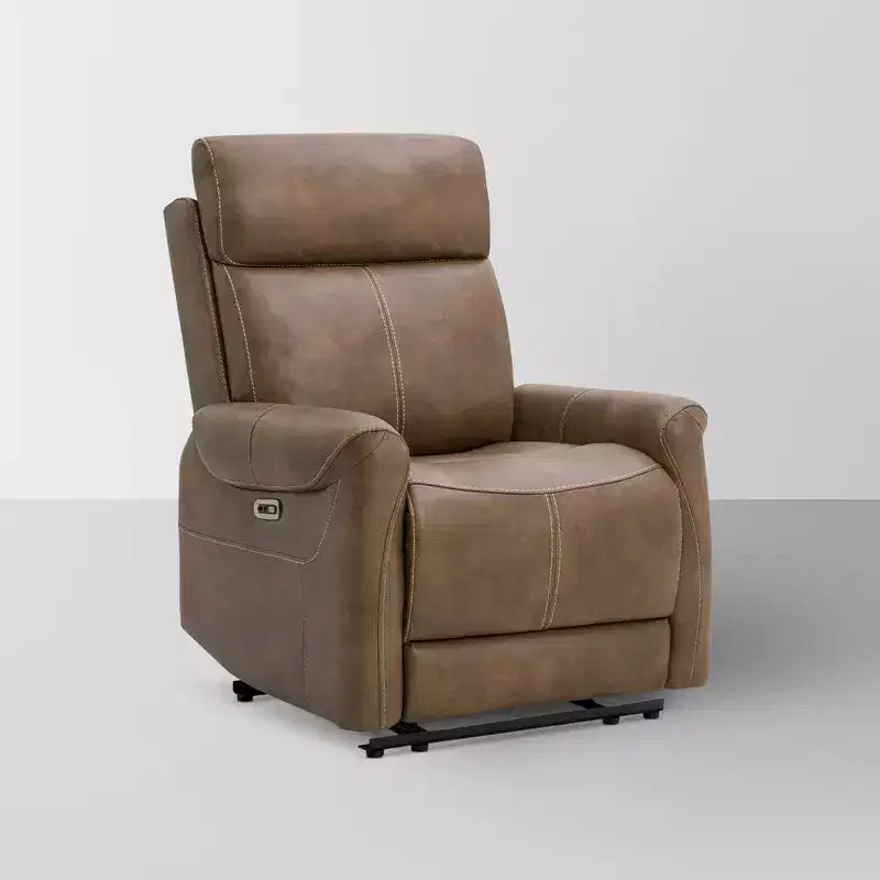 Wall Hugger Power Recliner with USB Ports, Faux Leather, 3 Positions, 350 lbs