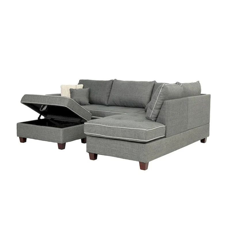 3 Piece Fabric Sectional Sofa
