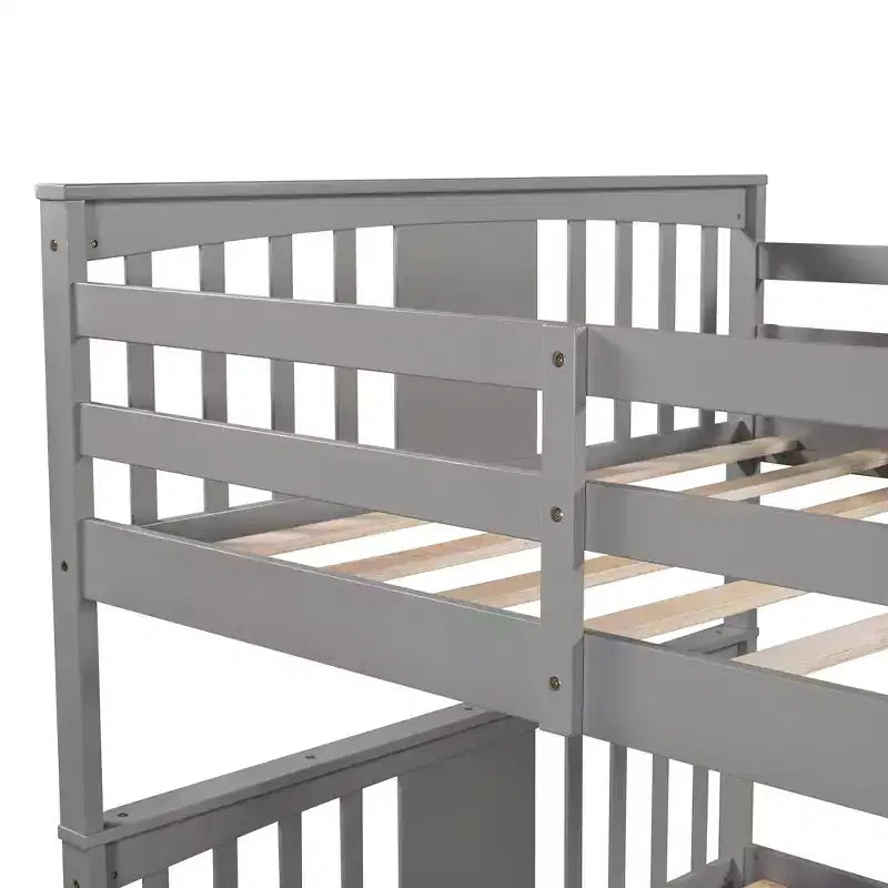 Modern Full over Full Bunk Bed with 2 Drawers