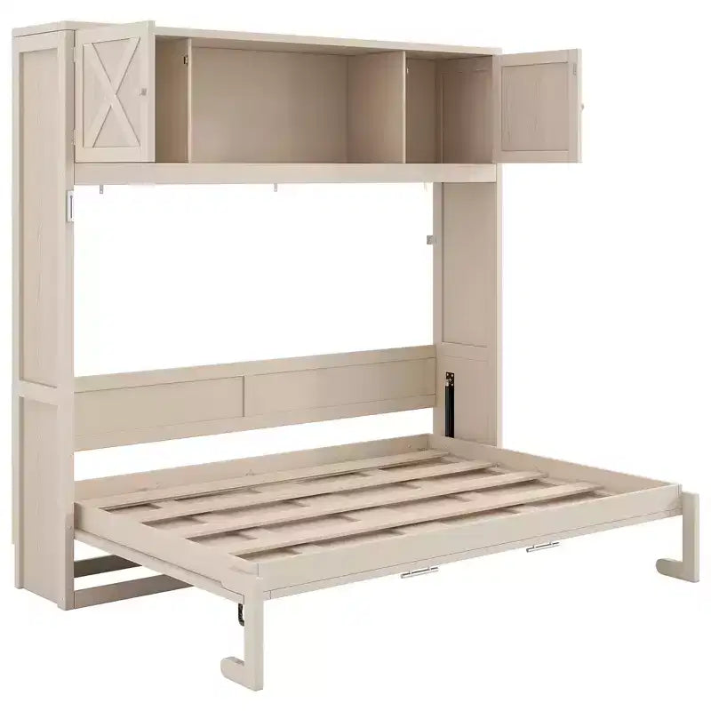 Whisen Full Size Murphy Bed with Storage Cabinets