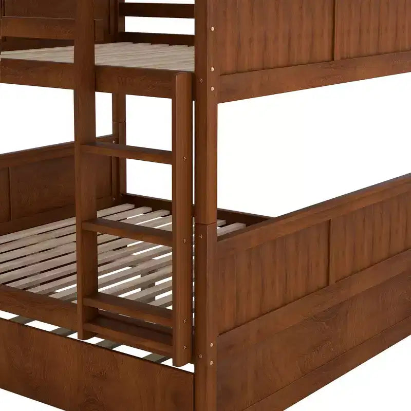 Whisen Full Over Full Wooden Bunk Bed with Twin Size Trundle