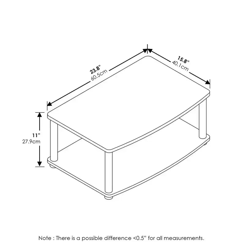 2-Tier Elevated TV Stand with Open Storage Shelves